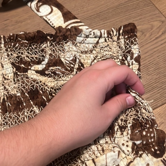 Sam Edelman Jennie Smocked Halter Top 3 Tiered Midi Dress Size M - Picture 6 of 7